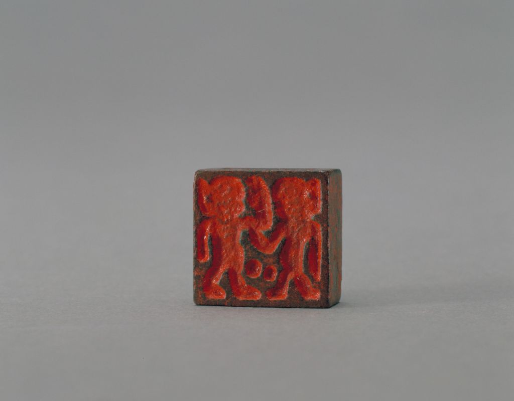 蹴鞠图案铜印印面